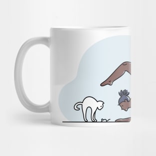 YOGA WITH CAT ILLUSTRATION Mug